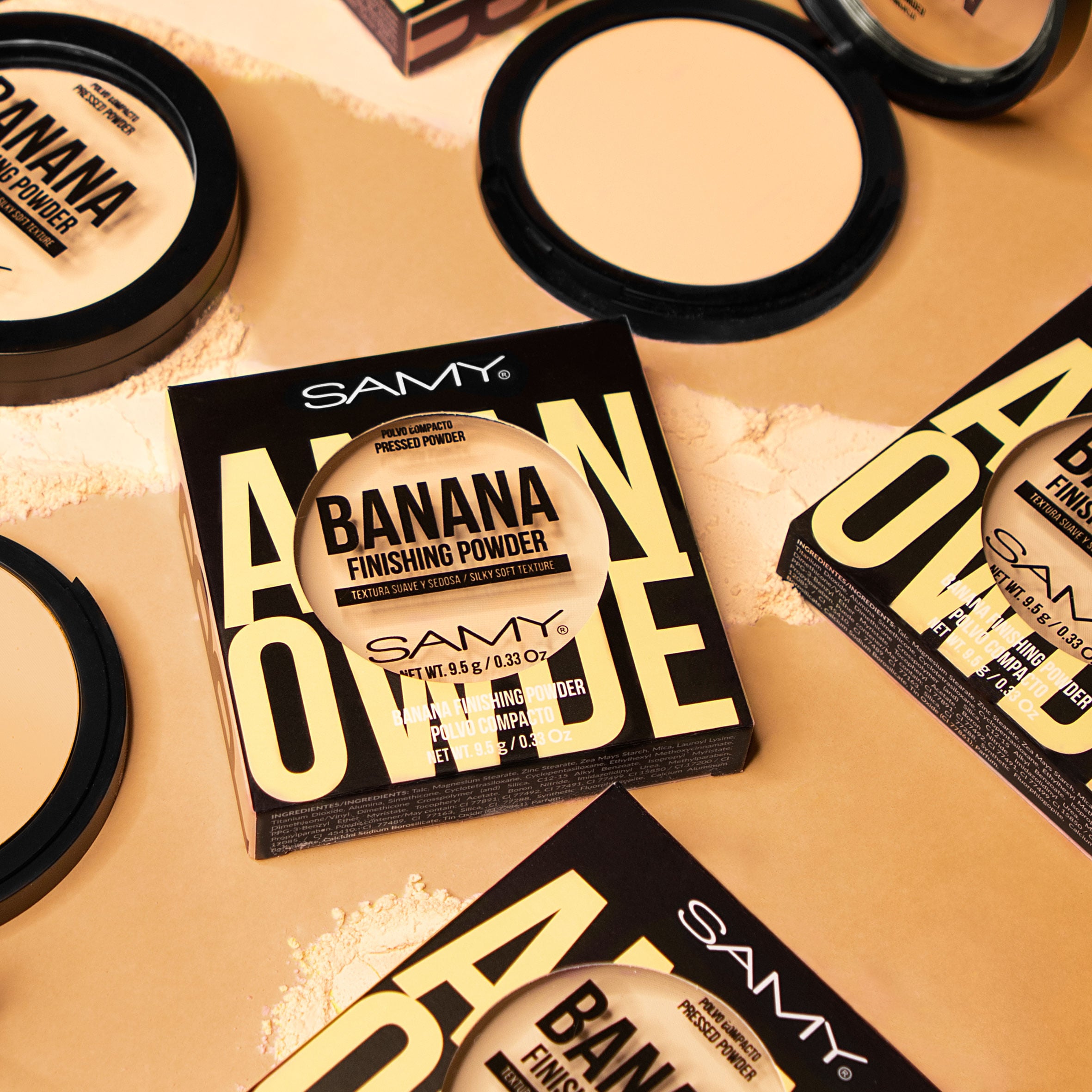 Samy polvo compacto banana