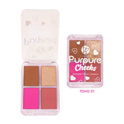 Purpure paleta rubor e iluminador cheeks x4