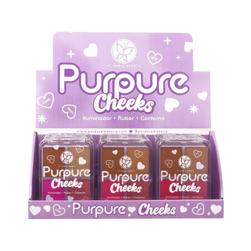 Purpure paleta rubor e iluminador cheeks x4