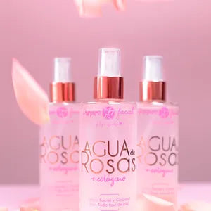 purpure agua rosas