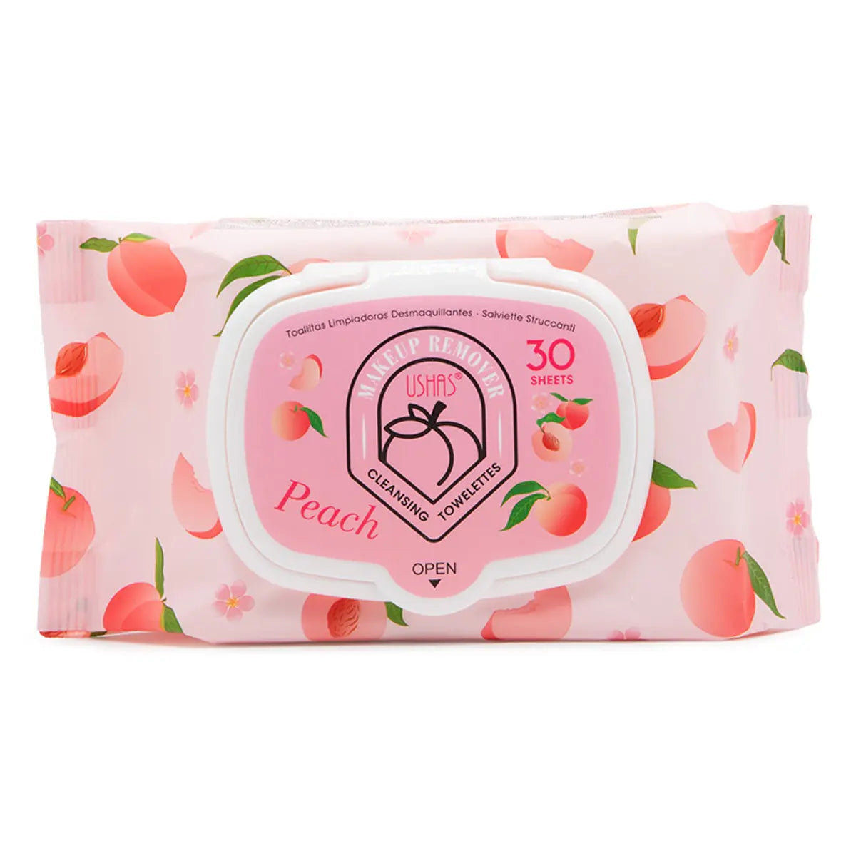 ushas pañitos desmaquillantes peach