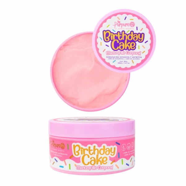 Purpure mantequilla corporal birthday cake