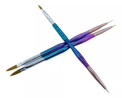 Pincel doble para uñas 3 piezas