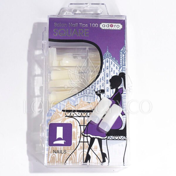 Adoro uñas postizas morado transparente x100